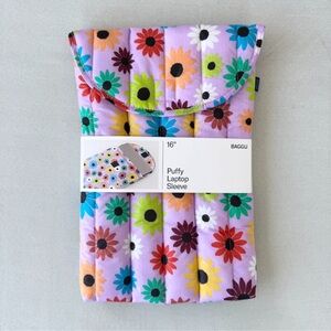 New Baggu Puffy Laptop Sleeve 16 Inch Wild Daisy Flower Print